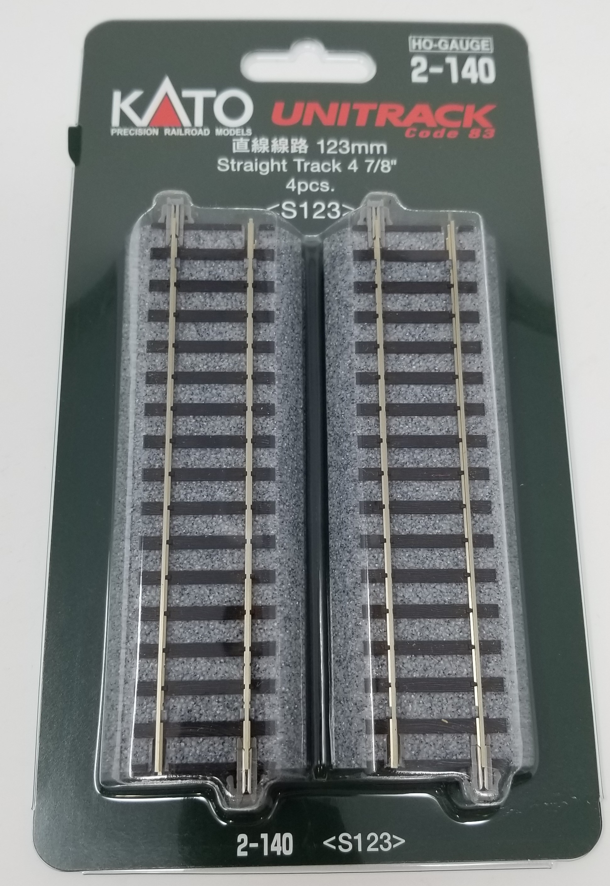 Kato HO Unitrack 2-140 Straight Track 123mm 4 7/8" 4 pieces