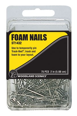 Woodland Scenics ST1432 Foam Nails 2 inch - 75 pcs
