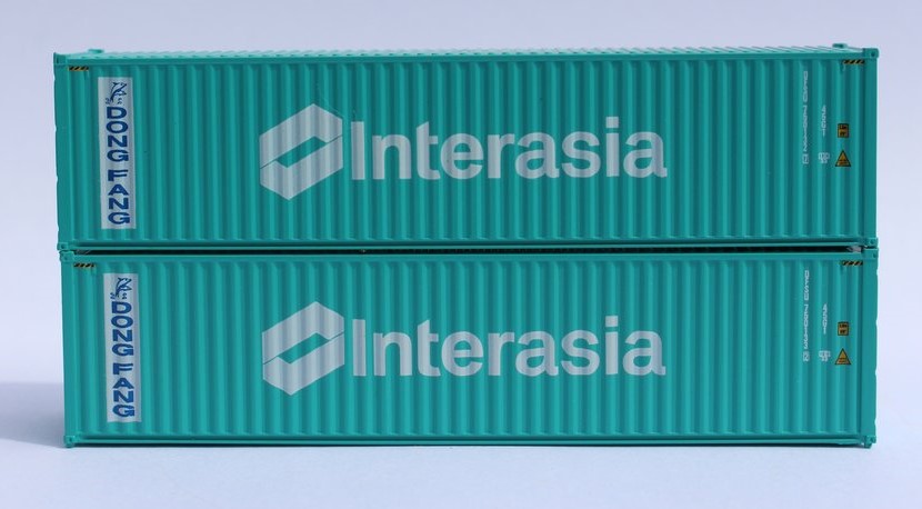 Jacksonville Terminal Company N 405038 40' High Cube Container DONG FANG - INTERASIA 2-Pack