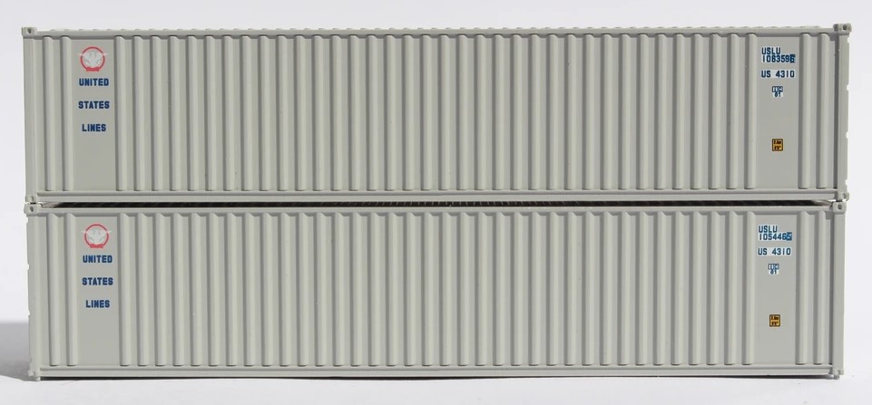 Jacksonville Terminal Company N 405507 40' Standard Height Corrugated Container US LINES 2-Pack