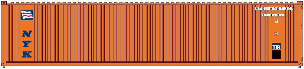 Jacksonville Terminal Company N 405508 40' Standard Height Corrugated Container NYK 2-Pack