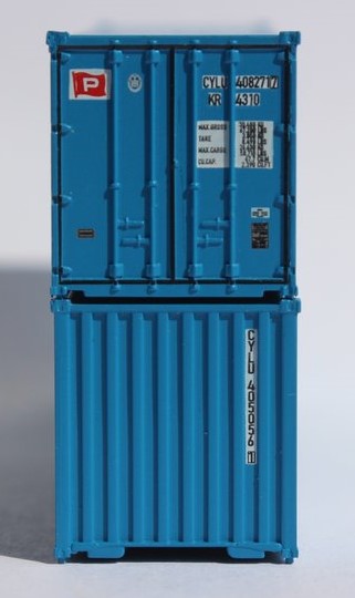 Jacksonville Terminal Company N 405553 40' Standard Height Square Corrugated Container CHO YANG 2-Pack