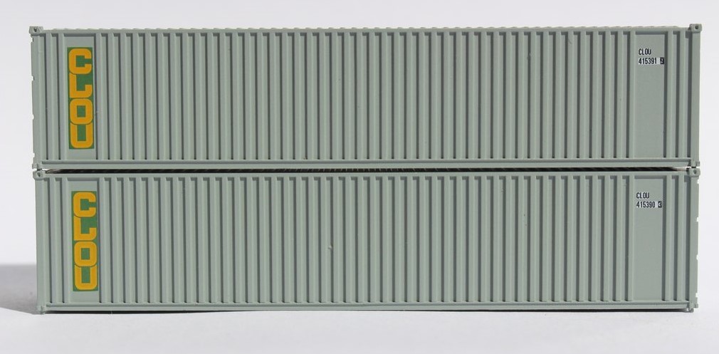 Jacksonville Terminal Company N 405551 40' Standard Height Square Corrugated Container CLOU 2-Pack