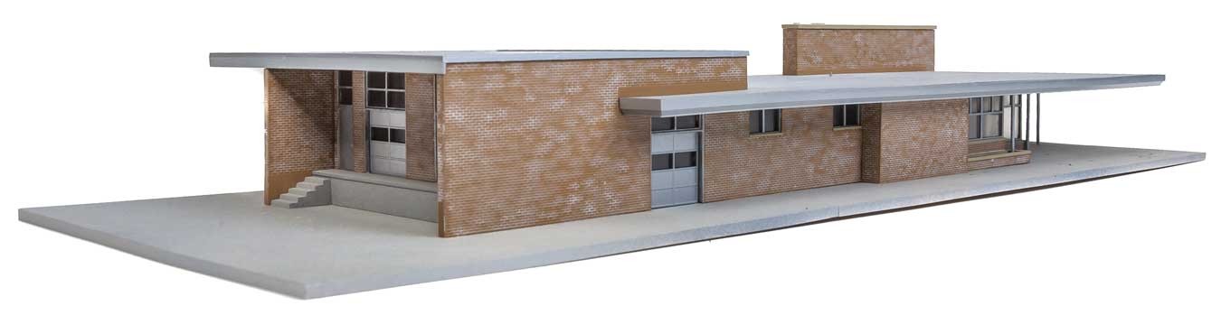 Walthers Cornerstone HO 933-4064 Modern Brick Santa Fe Station - Kit