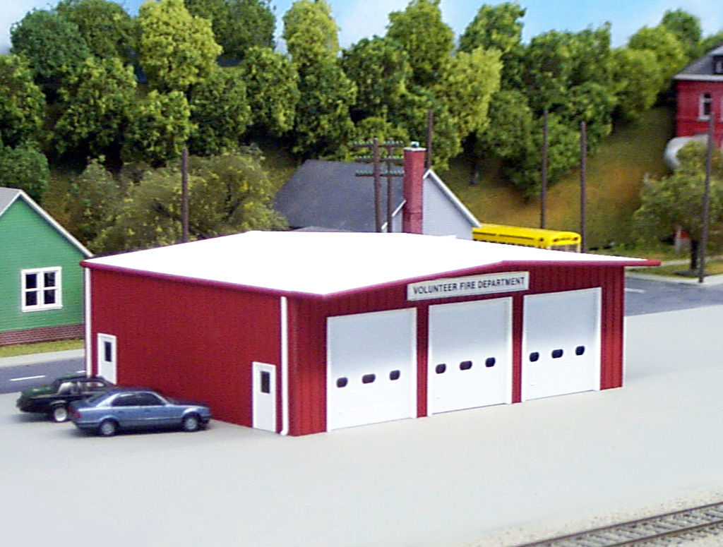 Pikestuff HO 541-0192 Fire Station - Red - Kit