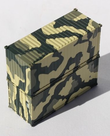 Jacksonville Terminal Company N 205387 20' Standard Height containers US ARMY CAMO 'A', MILITARY SERIES 2 pack