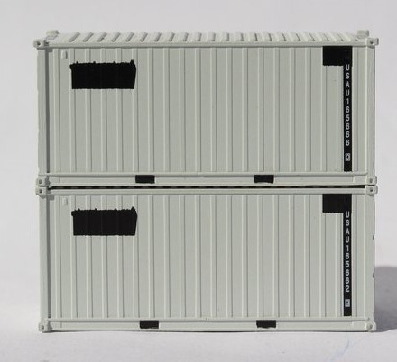 Jacksonville Terminal Company N 205454 20' Standard Height containers USAU GRAY PATCH 'A', MILITARY SERIES 2 pack