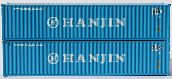 Jacksonville Terminal Company N 405320 40' Standard Height 8'6 Corrugated Side Containers HANJIN 2-Pack