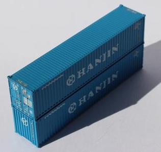 Jacksonville Terminal Company N 405320 40' Standard Height 8'6 Corrugated Side Containers HANJIN 2-Pack