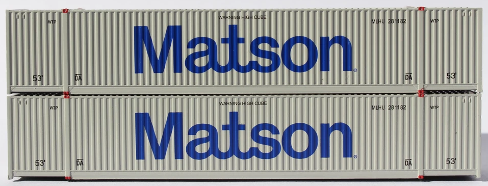 Jacksonville Terminal Company N 537011 53' High Cube Corrugated Containers MATSON 2 pack