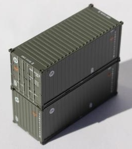 Jacksonville Terminal Company N 205450 20' Standard Height containers USMU 'B', MILITARY SERIES 2 pack
