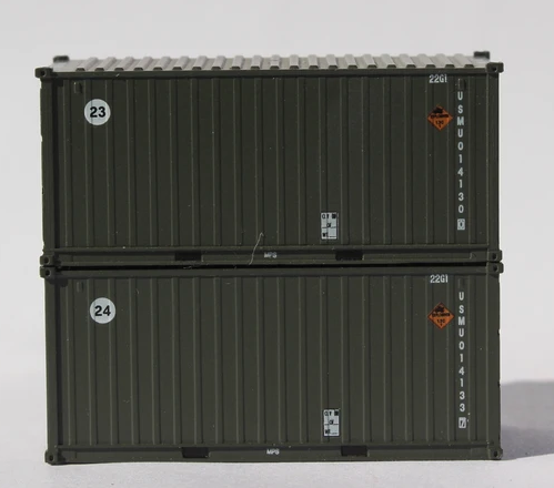 Jacksonville Terminal Company N 205450 20' Standard Height containers USMU 'B', MILITARY SERIES 2 pack