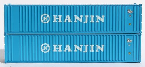 Jacksonville Terminal Company N 405520 40' Standard Height 8'6 Corrugated Side Containers HANJIN 2-Pack