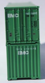 Jacksonville Terminal Company N 405554 40' Standard Height 8'6 Corrugated Side Containers Square Corrugated EVERGREEN EMCU Square Corrugated 2-Pack