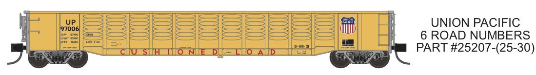 Trainworx N 25207-28 Thrall 52’6 Gondola Car Union Pacific 'Cushioned Load' UP #97061