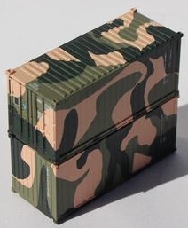 Jacksonville Terminal Company N 205398 20' Standard Height Corrugated Side Containers EMSU CAMO 'A' 2 pack