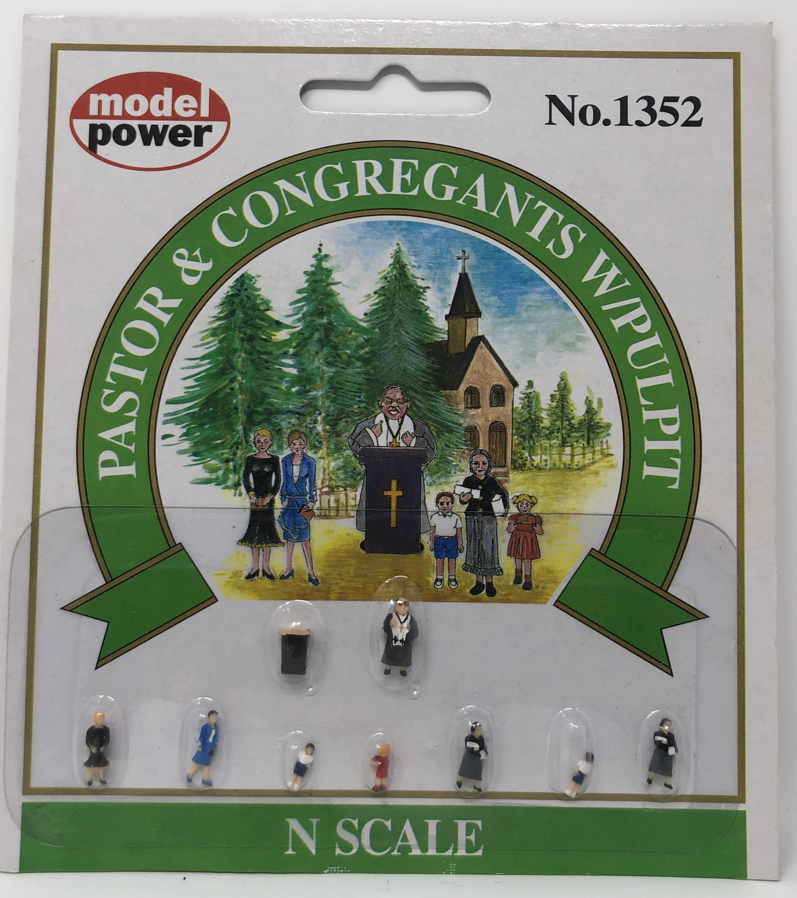 Model Power N 1352 Pastor & Congregants with Pulpit - 9 Pcs