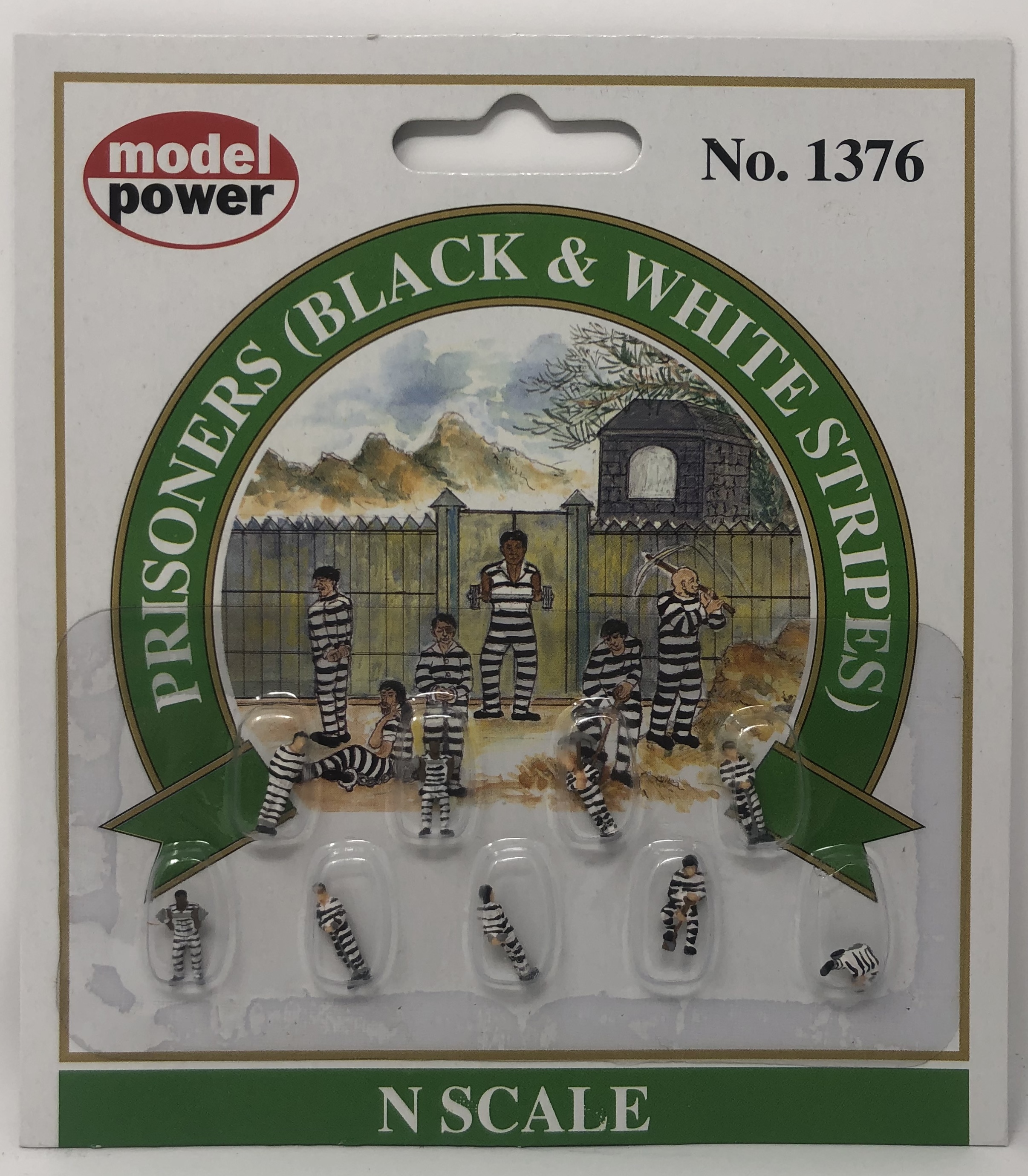 Model Power N 1376 Prisoners Black & White Stripes - 9 Pcs