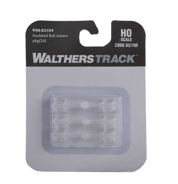 WalthersTrack HO 948-83104 Insulated Rail Joiners for Code 83 or Code 100 Track - 24 Pkg