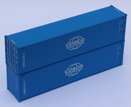 Jacksonville Terminal Company N 405015 40' High Cube Corrugated Side Containers COSCO SHIPPING 'New Globe logo' - 2 pack