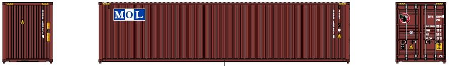 Jacksonville Terminal Company N 405086 40' High Cube Corrugated Side Containers MOL - 2 pack