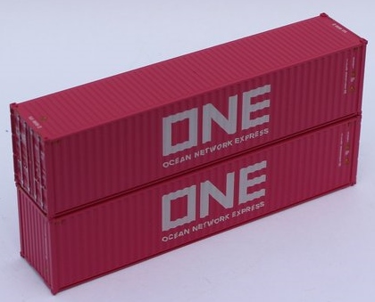 Jacksonville Terminal Company N 405173 40' High Cube Corrugated Side Containers OCEAN NETWORK EXPRESS - ONE magenta ONEU - 2 pack