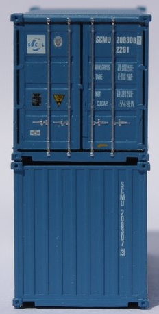 Jacksonville Terminal Company N 205326 20' Standard Height Corrugated Side Containers Safmarine and CMBT Lines Faded SCMU 2-Pack