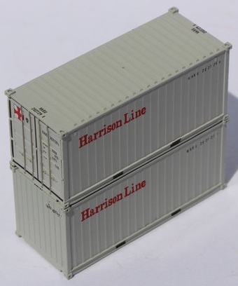 Jacksonville Terminal Company N 205434 20' Standard Height Corrugated Side Containers Harrison Line HARU 2-Pack