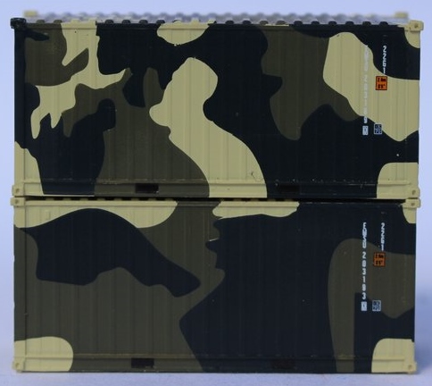 Jacksonville Terminal Company N 205399 20' Standard Height Corrugated Side Containers EMSU CAMO 'B' 2-Pack