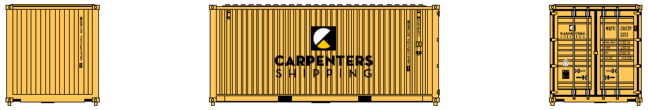 Jacksonville Terminal Company N 205429 20' Standard Height Corrugated Side Containers CARPENTERS SHIPPING MBFU 2-Pack