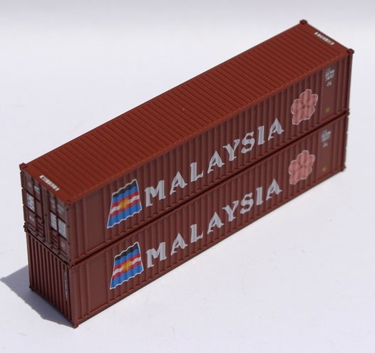 Jacksonville Terminal Company N 405503 40' Standard Height 8'6 Wave Corrugated Containers MALAYSIA MISU 2-Pack