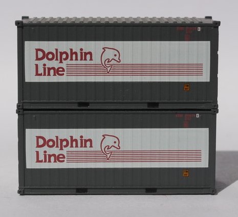 Jacksonville Terminal Company N 205435 20' Standard Height Container DOLPHIN LINE 2-Pack