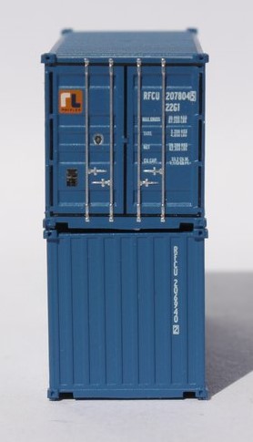 Jacksonville Terminal Company N 205384 20' Standard Height Container RAFFLES RFCU 2-Pack