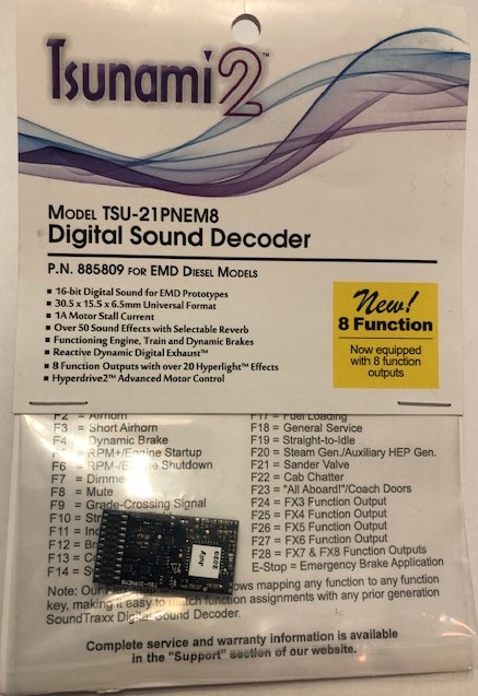 SoundTraxx 885026 HO EMD Diesel TSU-N18 Tsuami 2 DCC Sound Decoder - Foto 4