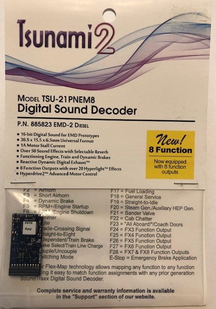 SoundTraxx Tsunami2 885823 TSU-21PNEM8 EMD-2 Diesel DCC Sound Decoder