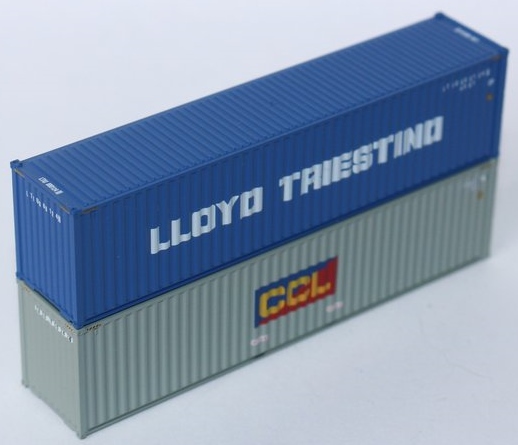 Jacksonville Terminal Company N 405808 40' High Cube Corrugated Side Containers Lloyd Triestino LTIU and Costa Container Line CCL CADU MIX Pack 2-pack