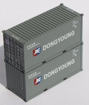 Jacksonville Terminal Company N 205440 20' Standard Height Corrugated Side Containers Dong Young DYLU 2-Pack
