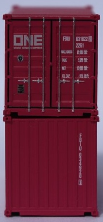 Jacksonville Terminal Company N 205445 20' Standard Height Corrugated Side Containers ONE Set 3 Florens Lease FBIU 2-Pack