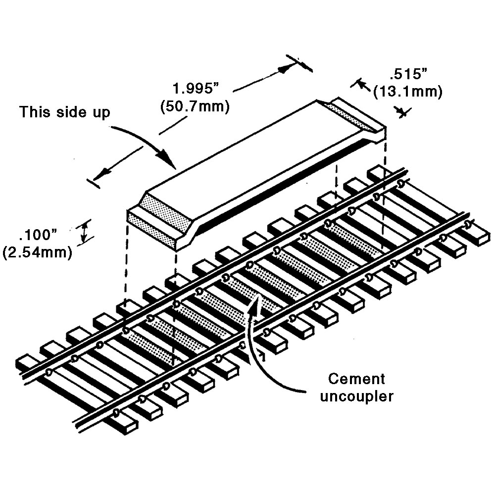Kadee HO #322 Between-the-Rails Code 83 Delayed-Action Magnetic Uncoupler - 1 Pair