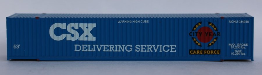 Jacksonville Terminal Company N 535035 53' High Cube Corrugated Side Containers CSX Delivering Service 'City Year' 1-Pack