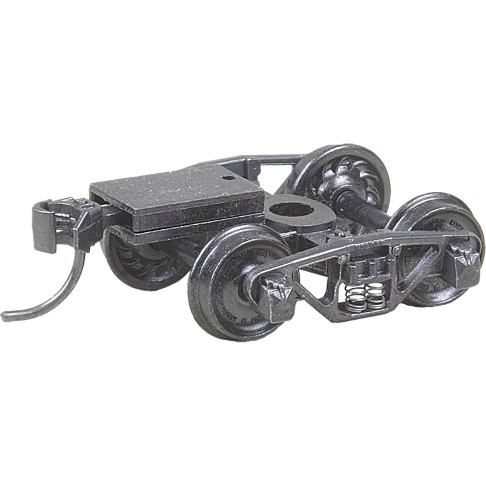 Kadee HO #516 Vulcan Double Truss Trucks with Ready-to-Mount #148 Metal Couplers with 33 inch Ribbed Back Wheels Metal Fully Sprung - 1 Pair