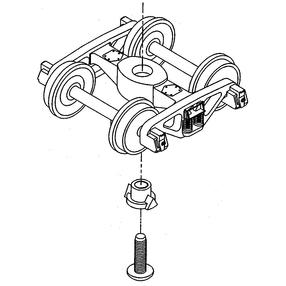 Kadee HO #1569 ASF 100-ton Roller Bearing Self Centering Trucks with 36 inch Smooth Back Code 88 Semi-Scale Wheels 'HGC' - 1 Pair