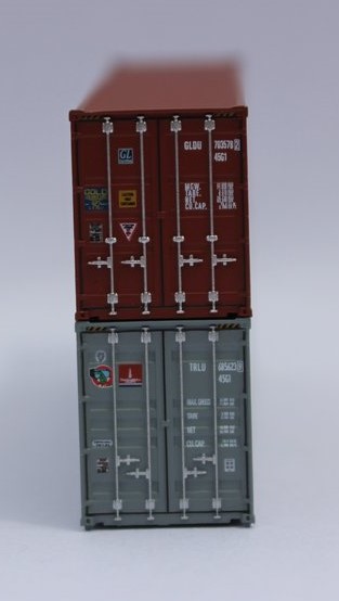 Jacksonville Terminal Company N 405804 40' High Cube  Container Mixed Pack GOLD and MOL 2-Pack