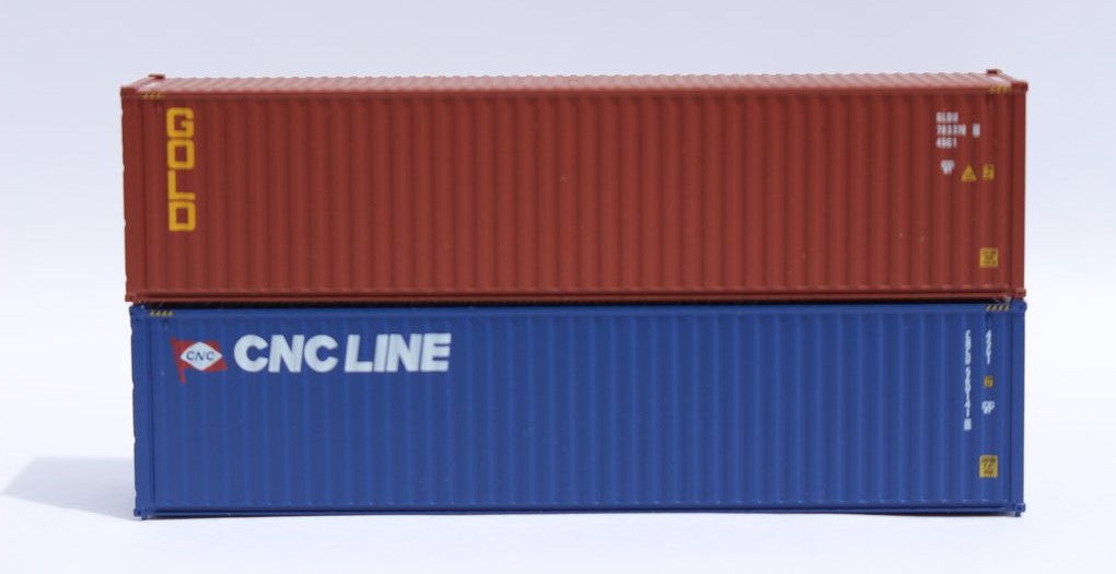 Jacksonville Terminal Company N 405806 40' High Cube Container Mixed Pack CNC LINE and GOLD 2-Pack