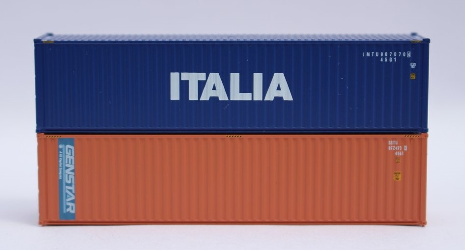 Jacksonville Terminal Company N 405807 40' High Cube Container Mixed Pack ITALIA and GENSTAR 2-Pack