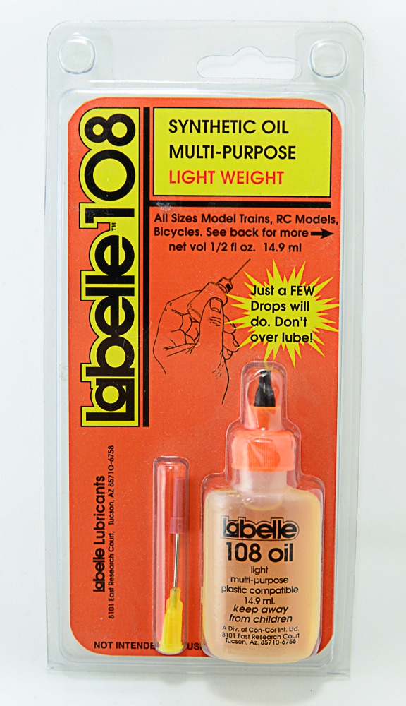 Labelle 108 HO N & Z Scale Light Weight Plastic Compatible Motor Oil - 1/2 oz., 14.9 mL
