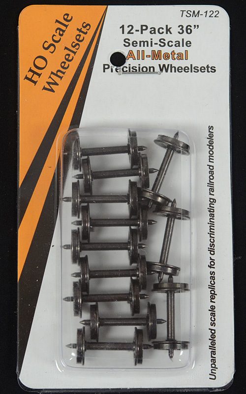 Tangent HO 122 36" Semi-Scale Tread 0.088" Blackened All-Metal Precision Wheelsets - 12 pack