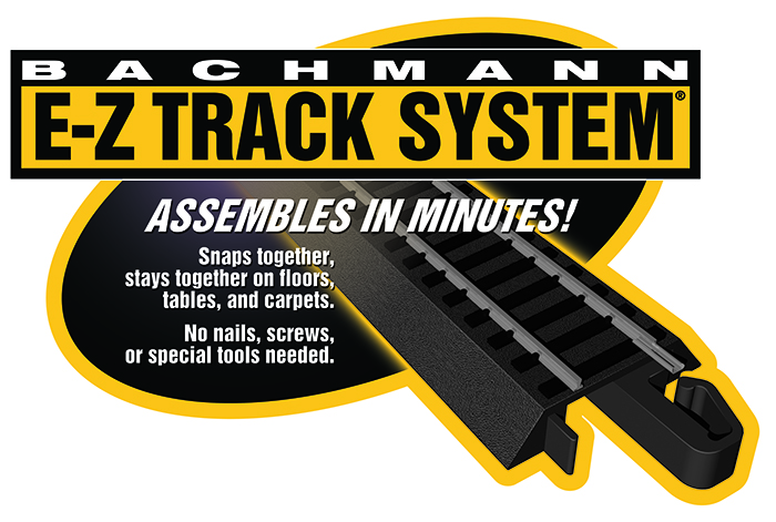 Bachmann HO 44513 Nickel Silver Rail/Gray Roadbed E-Z Track 2.25" Straight - 4 Pack