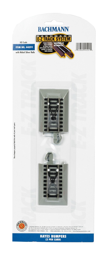 Bachmann HO 44591 Nickel Silver Rail/Gray Roadbed E-Z Track Hayes Bumpers - 2 Pack