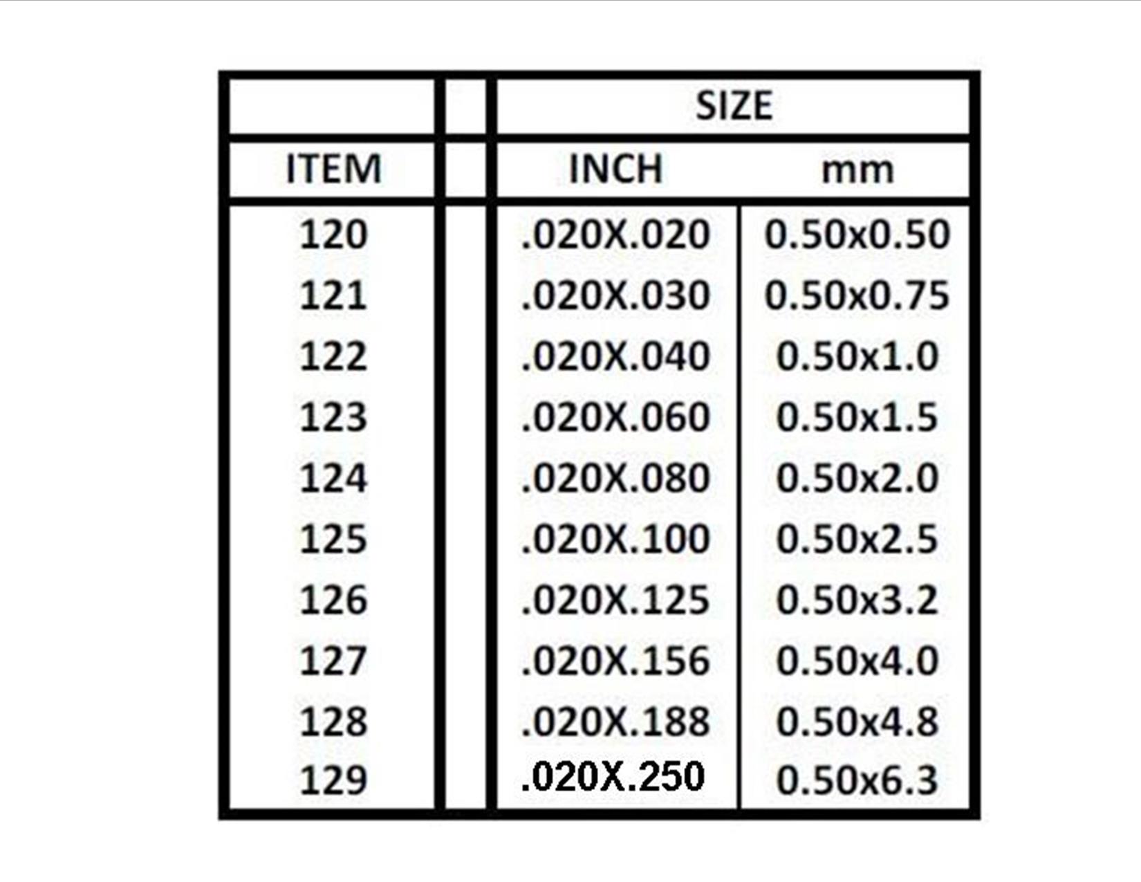 Evergreen Scale Models 121 - .020" X .030" Strip Styrene - 10 Pieces
